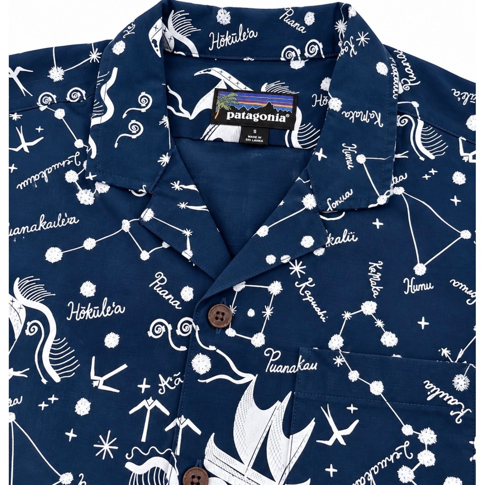 Patagonia pataloha  Button Shirt Men Small pattern 50th anniversary‎ Hokulea